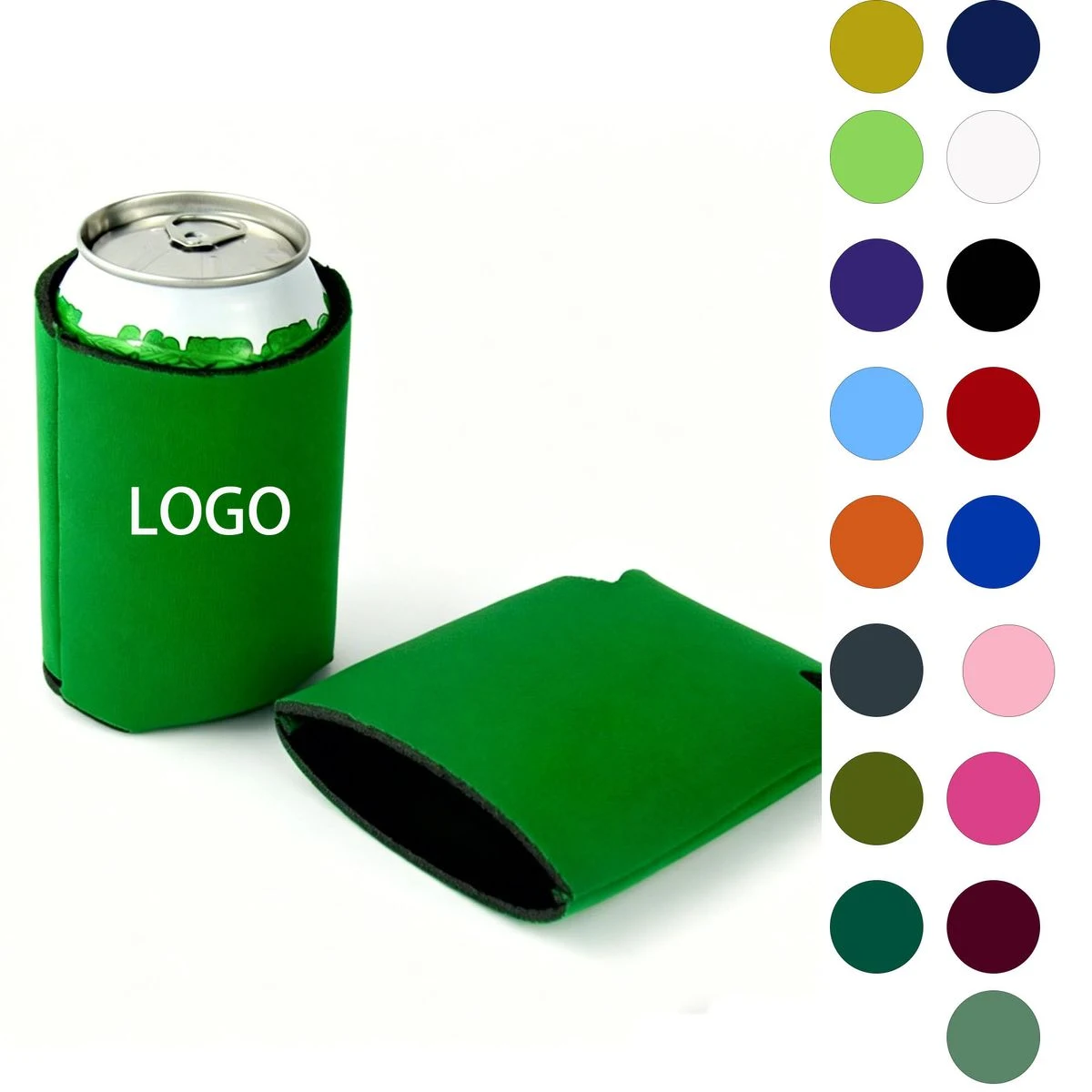 Three Magnet Neoprene Can Cooler 3mm Thick, custom koozie with logo imprint 1