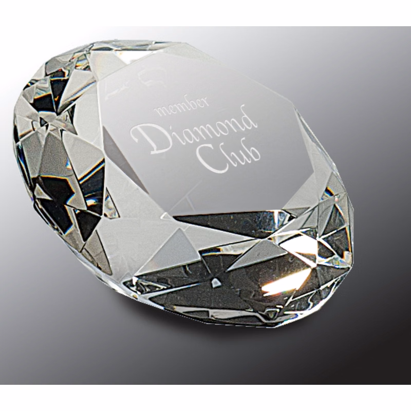 2 1/2" Clear Crystal Diamond Award (4" Diameter)