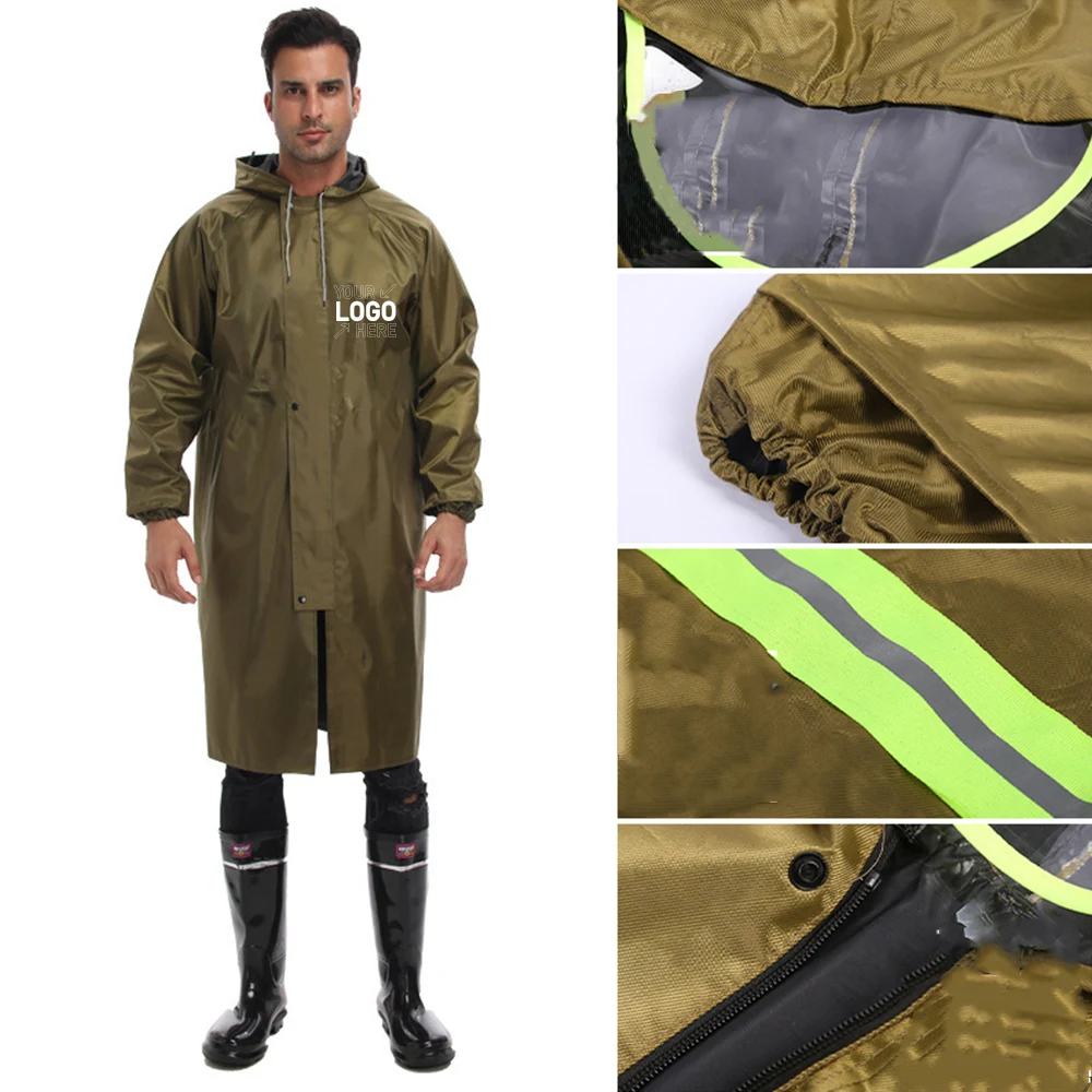 Long Sleeve Hooded Raincoat Waterproof Poncho Jacket 1