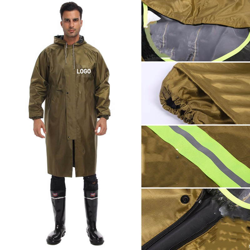 Long Sleeve Hooded Raincoat Waterproof Poncho Jacket