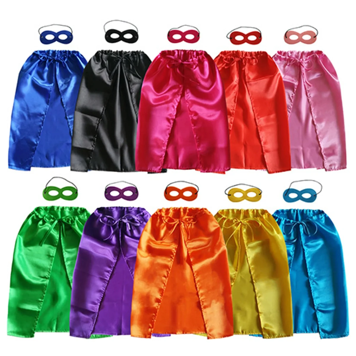 Youth Satin Hero Cape with Eye Mask Set 1