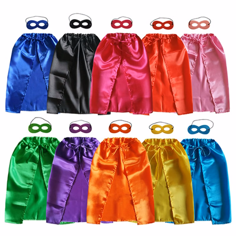 Youth Satin Hero Cape with Eye Mask Set