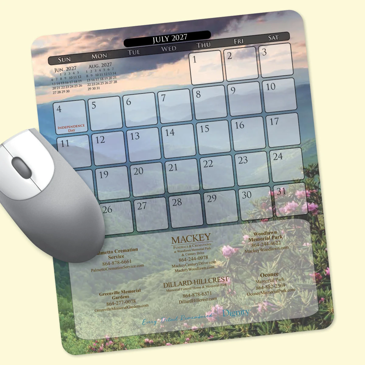 MousePaper Calendar 12 Month 7.25"x8.5"x.015" Mouse Pad 1