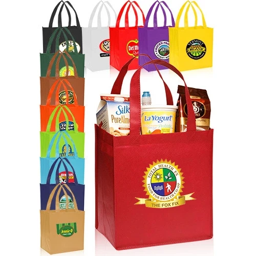 Non-Woven Grocery Tote Bag - 12" W x 13" H 1
