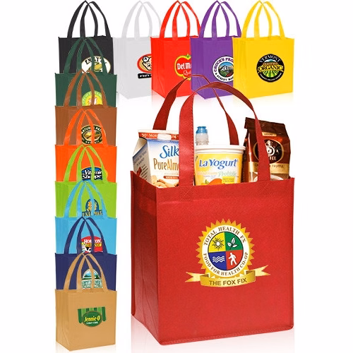 Non-Woven Grocery Tote Bag - 12" W x 13" H