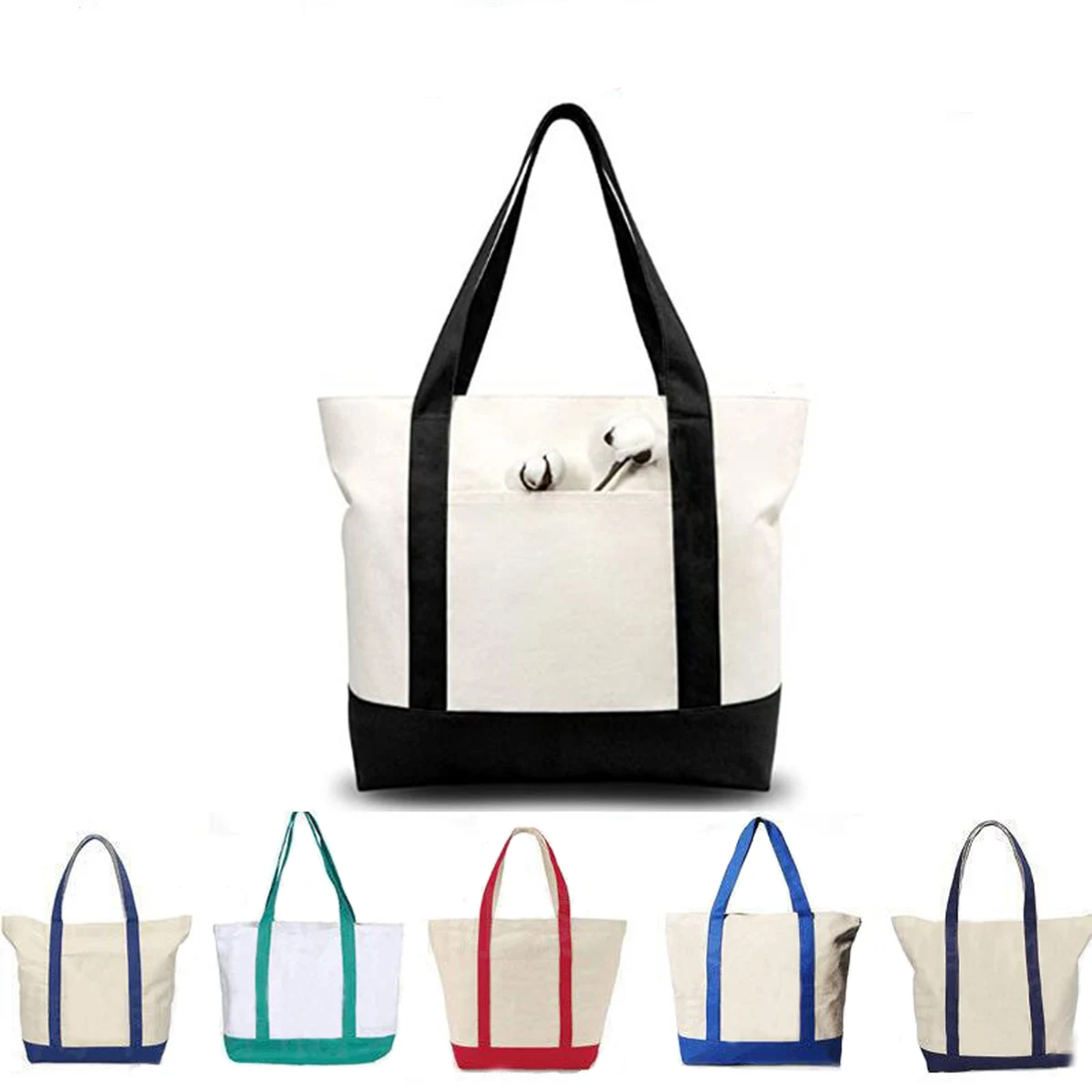 Large Capacity Canvas Handbag, custom tote bag with logo imprint 1