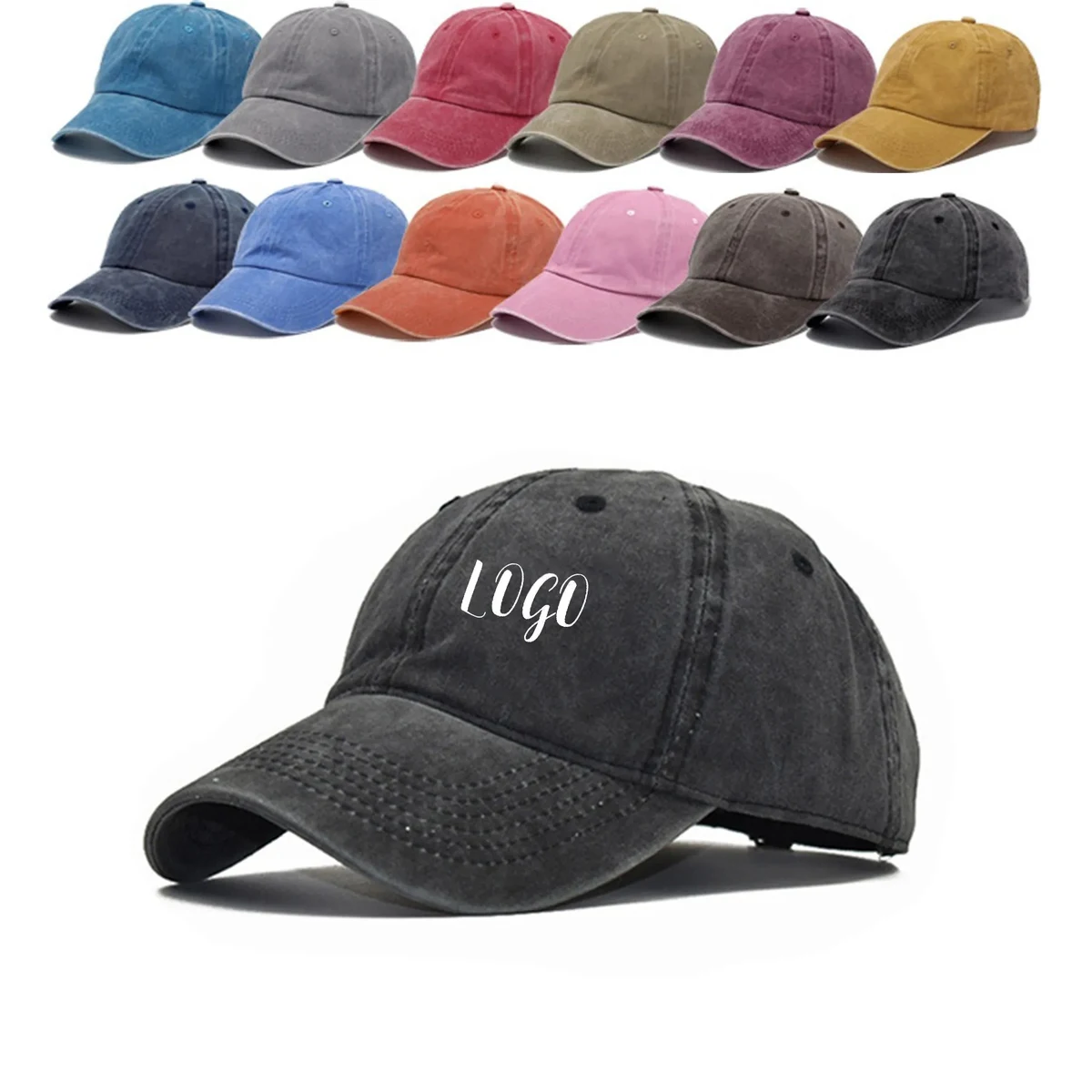 Outdoor 6 Panel Structured Washed Baseball Cap 1