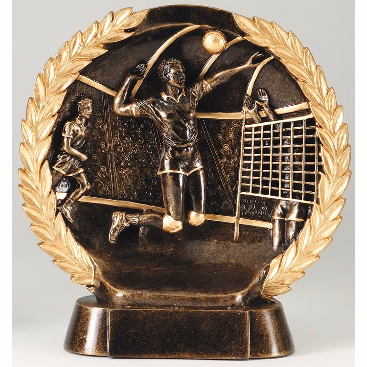 Volleyball Male High Relief Circular Plate Award