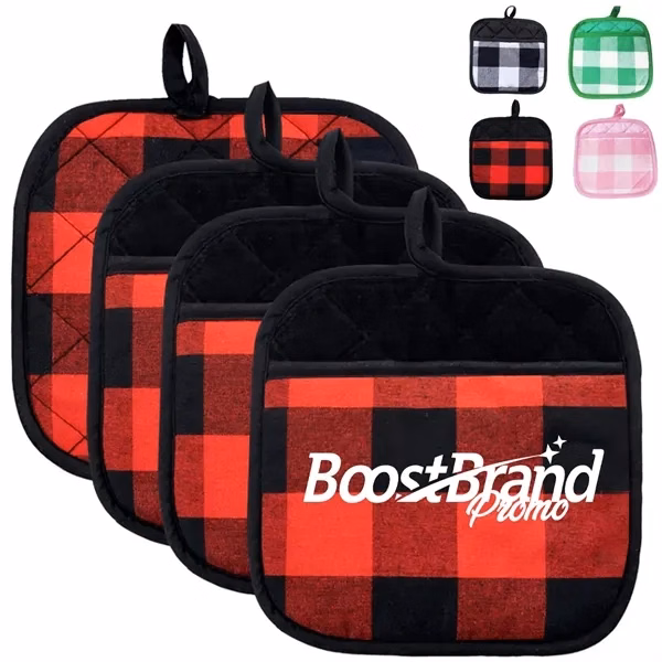 Custom 8 inch Quilted Pot Holder with Loop — Heat-Resistant Kitchen Giveaway