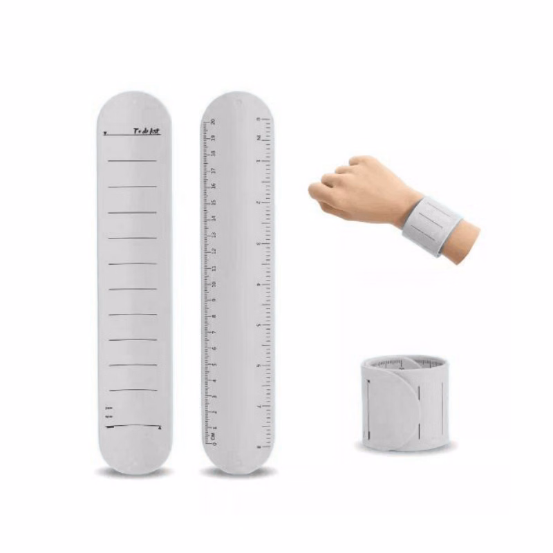 Silicone Memo Pad Slap Bracelet with Ruler