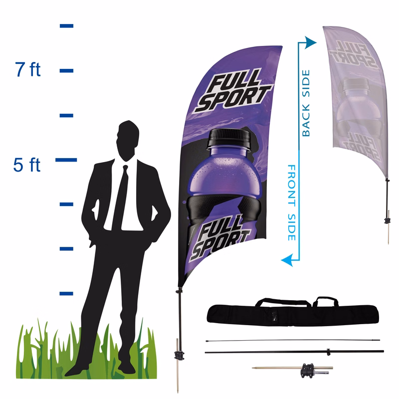 7.5 ft. Concave Advertising Flag Kit 1 (Single Sided)