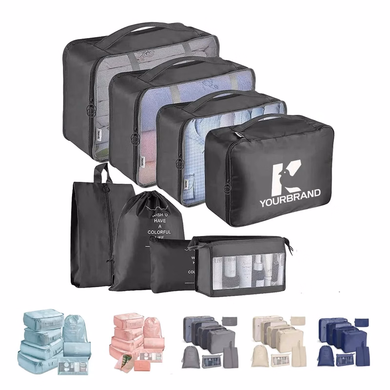 8pcs Waterproof Mesh Travel Luggage Packing Organizer