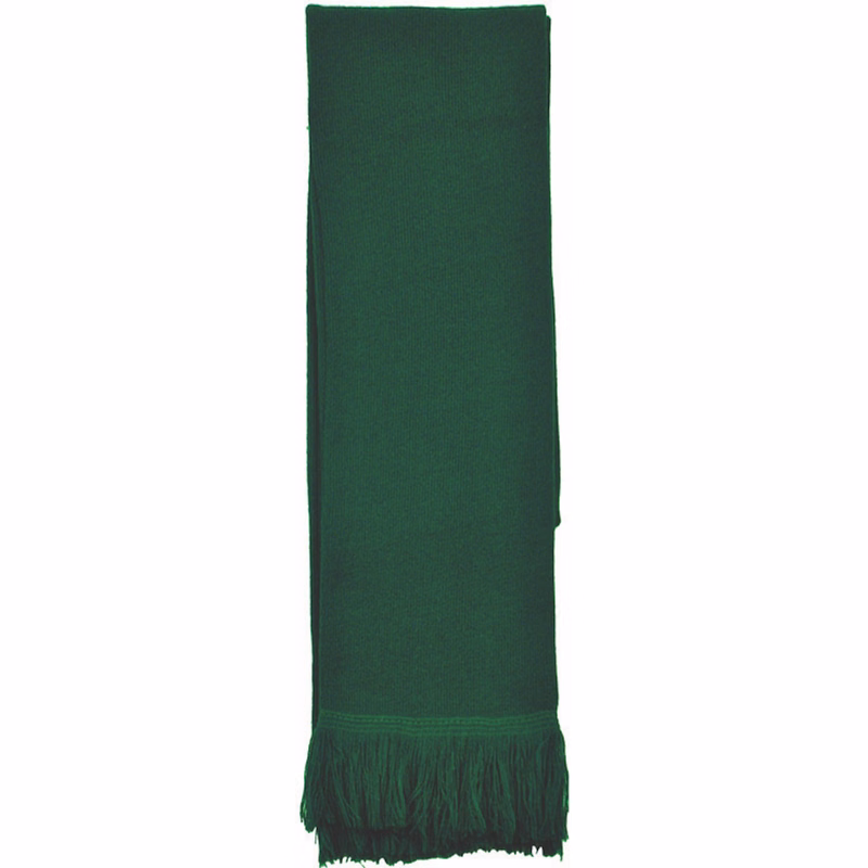 Acrylic Knitted Scarf w/Fringe