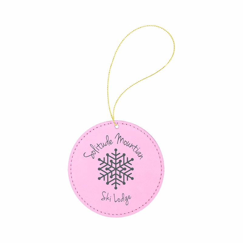 Pink Leatherette Round Ornament
