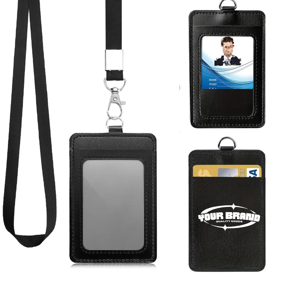 PU Leather Card Holder Bus Student ID Protective Cover 1
