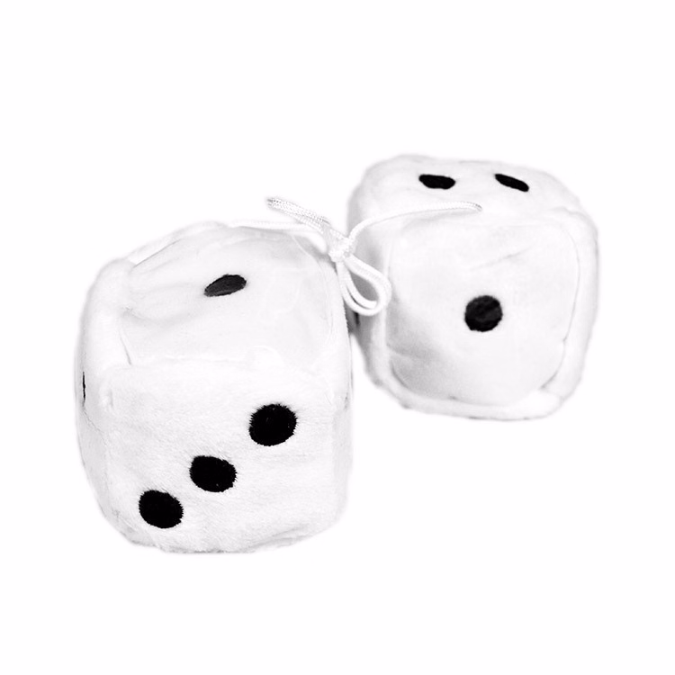 1.5" Dice-White Fuzzy