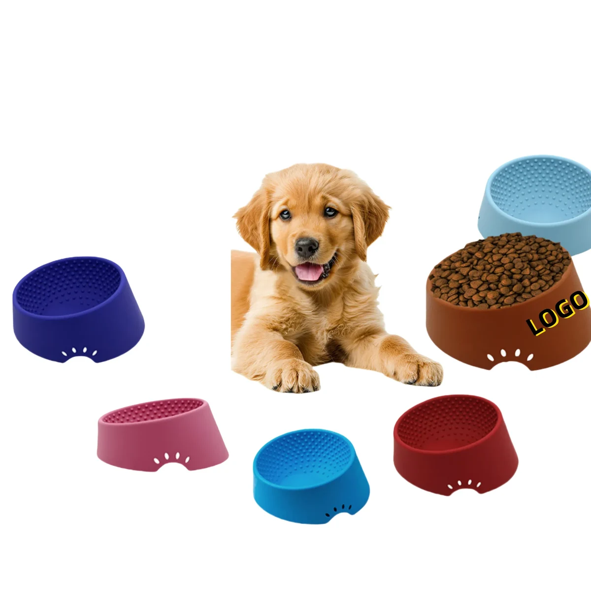 Tilted Silicone Pet Bowl 1