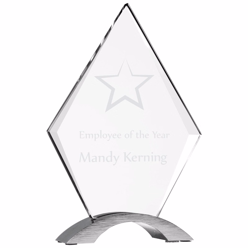 8 1/2" Diamond Cosmic Acrylic Award w/ Silver Base