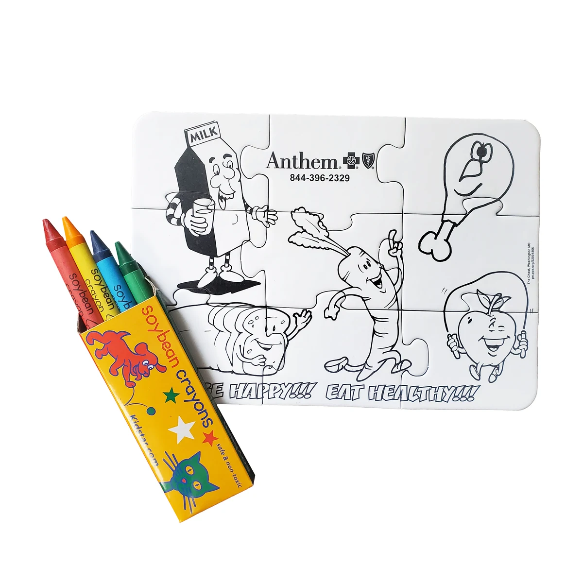 9 Pieces - 5" x 7" Coloring Puzzle - Healthy Eating 1