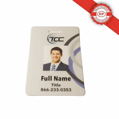 IdentityPro USA Made Photo ID Badge w/ Tag Slot (2.125"x3.375") Rectangle