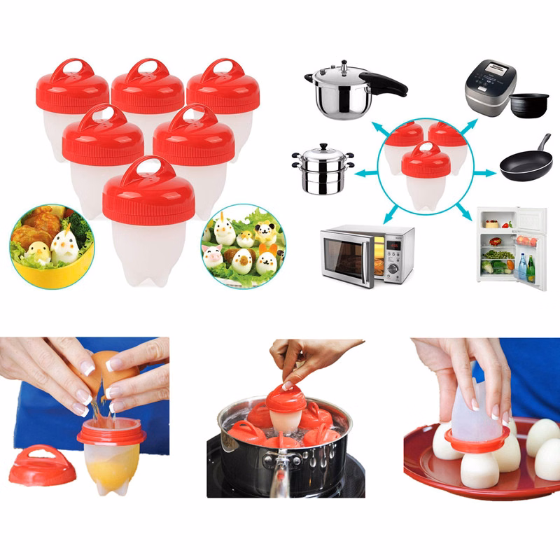 6-piece Nonstick Egg Boil Cup Egglettes Cooker