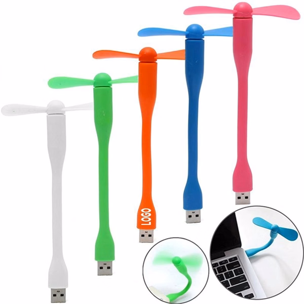 Custom 5.7" USB-Powered Flexible Mini Fan — Trade Show & Event Brand Giveaway