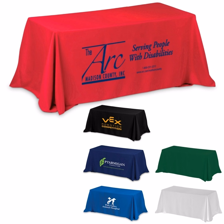 "Preakness Eight" 3-Sided Economy Table Covers & Table Throws -Blanks / Fits 8 ft Table