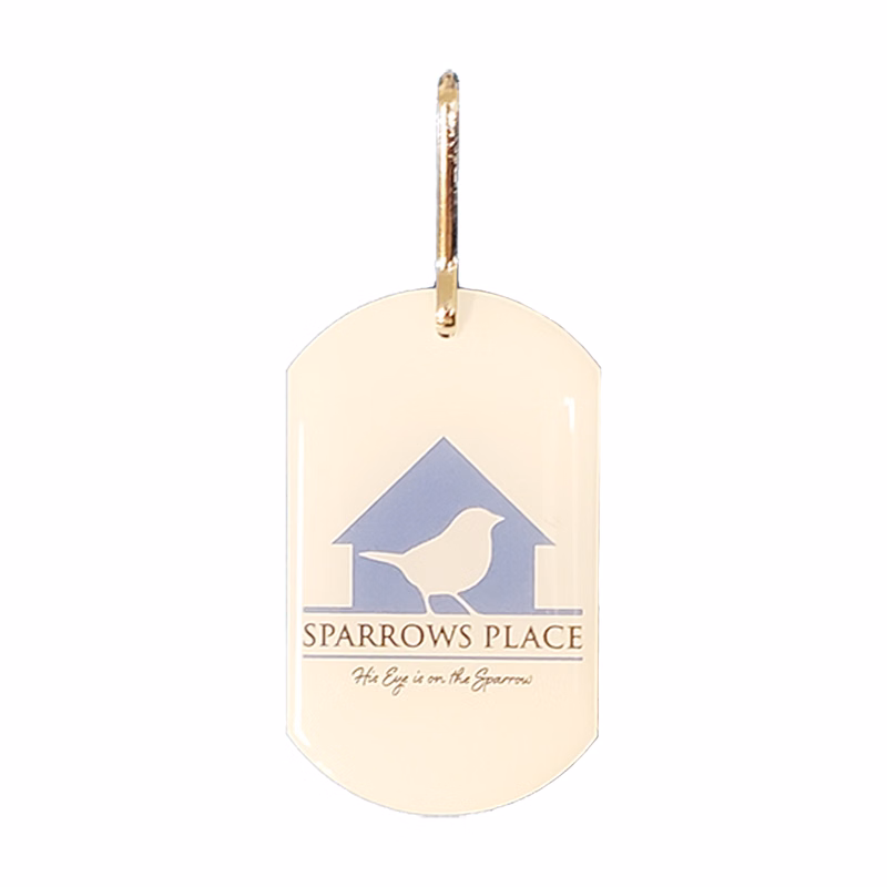 Dog Tag pendant on Zipper Pull (Double Sided)
