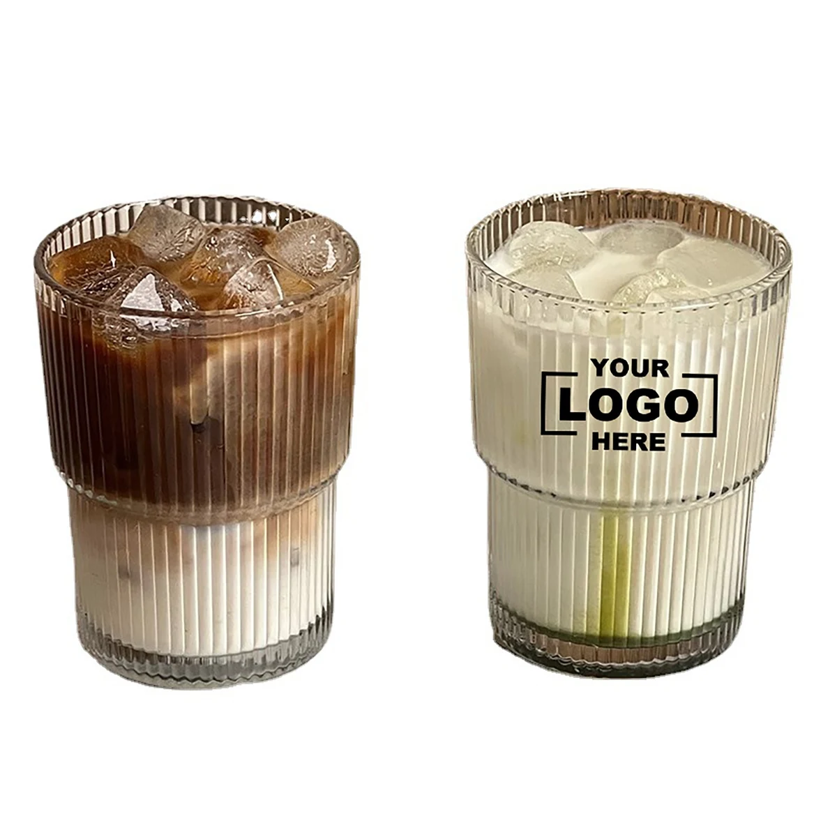 Striped Bamboo Glass Cup with Sleeve and Lid 1