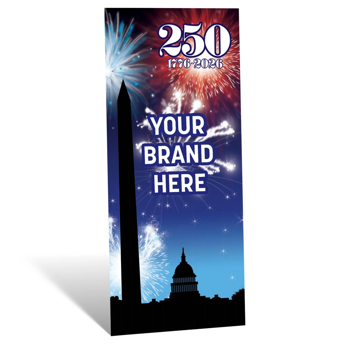 6-1/2' h x 3-1/2' w 250th Birthday Cardboard Standee 1