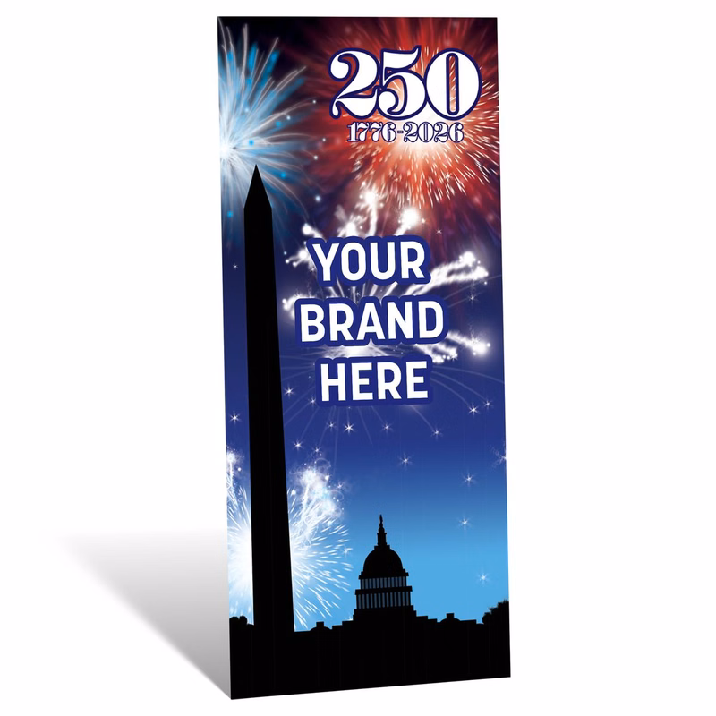 6-1/2' h x 3-1/2' w 250th Birthday Cardboard Standee