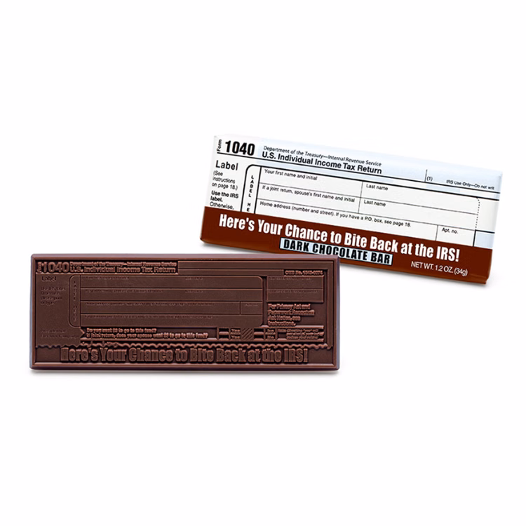 Bite Back at the IRS Dark Chocolate Wrapper Bar