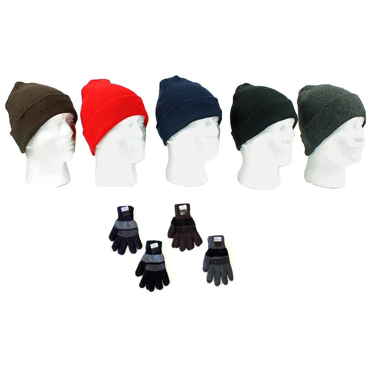 Winter Hats & Gloves Combos - Assorted Knit 1