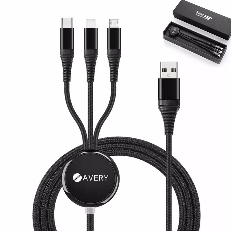 Promotional Business 3-in-1 Luminous Charging Cable Gift