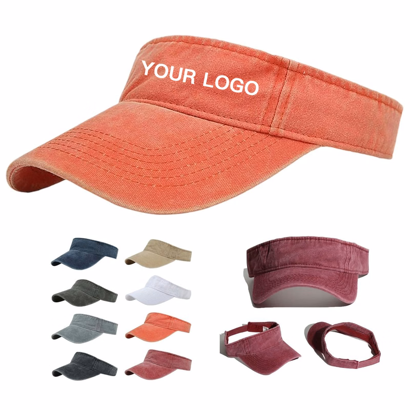Open Top Cotton Visor Cap for Sports and Travel