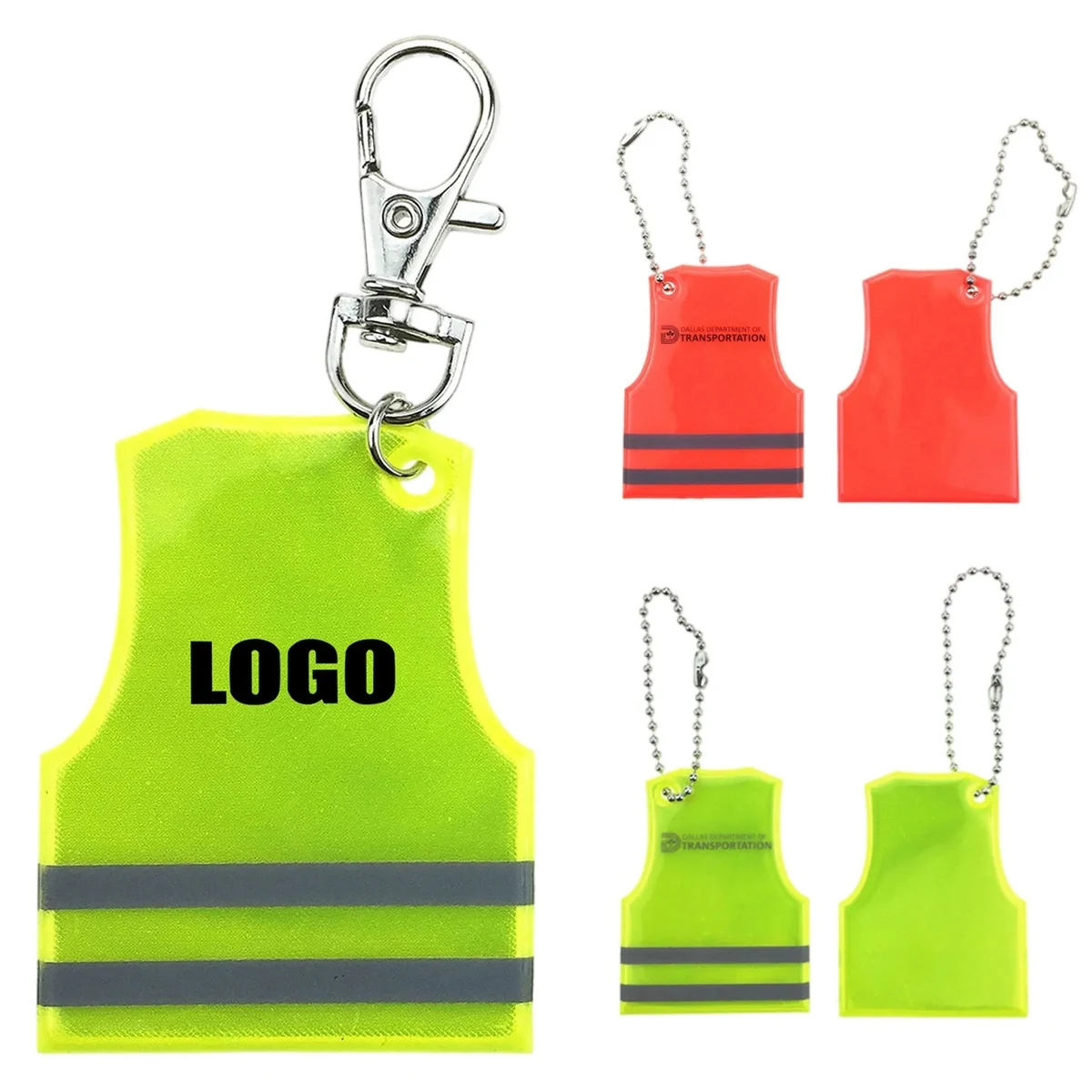 Various Reflective Vest Shaped Keychain 1