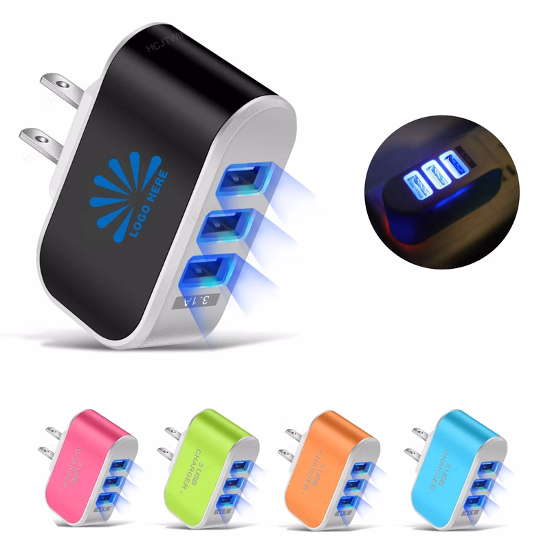 3-Port Usb Charger Block MOQ 100PCS