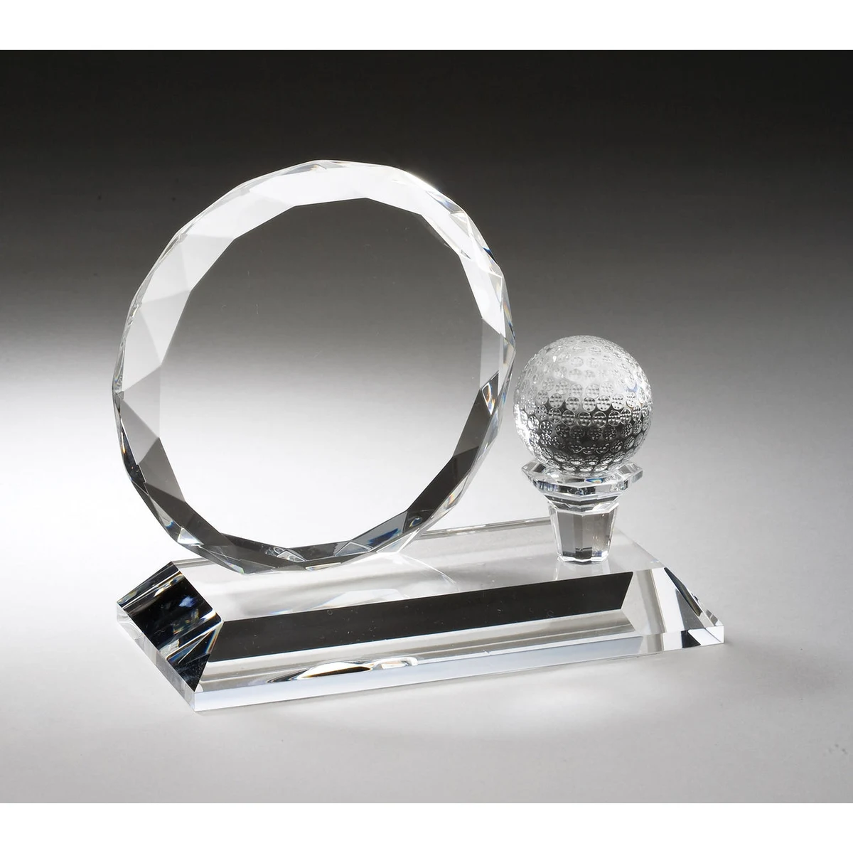 Crystal Golf Ball And Faceted Circle 6" X 5¼" 1