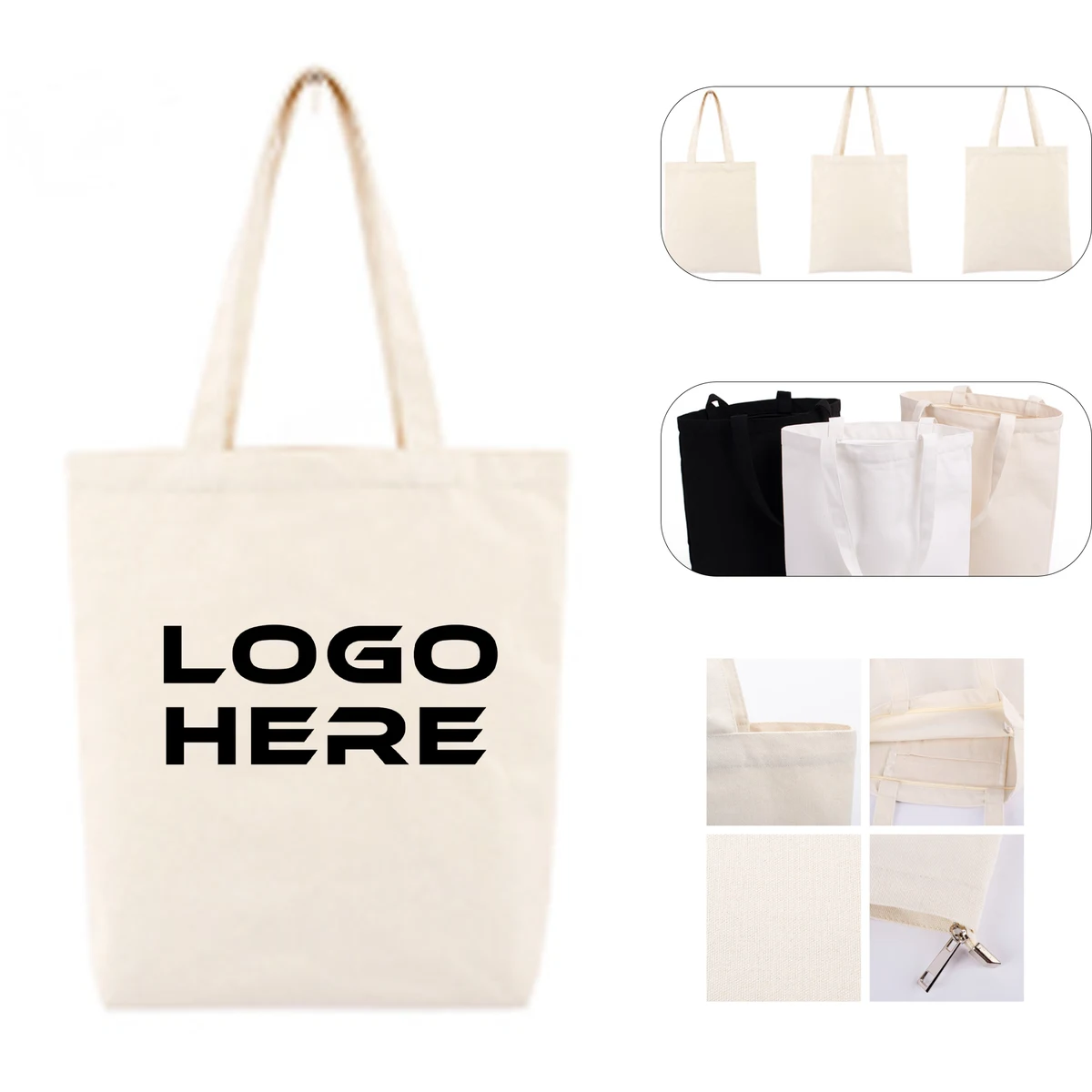 Custom Canvas Shopping Bag, custom tote bag with logo imprint 1