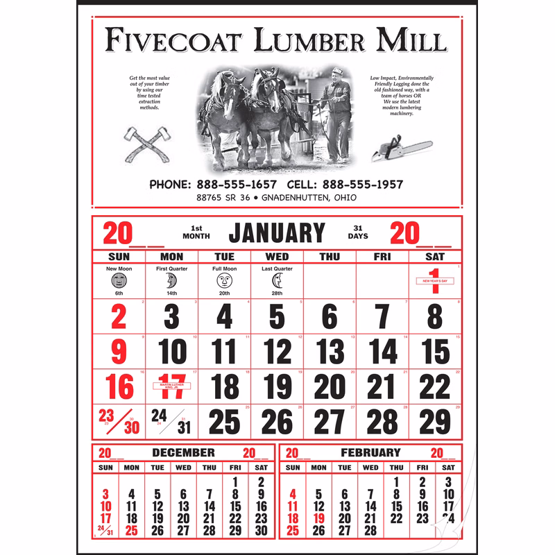 Style 80 Large 12-Sheet Calendar