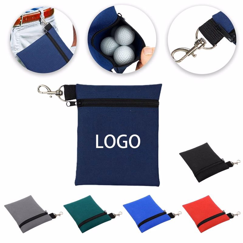 Zipper Golf Ball Bag with Clip