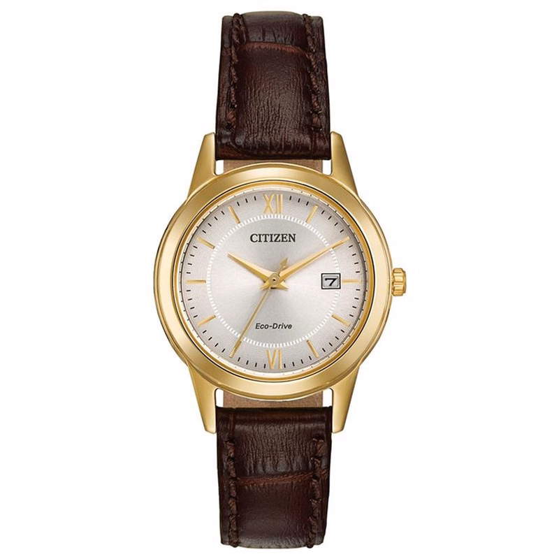 Ladies' Eco-Drive Watch With Brown Leather Strap