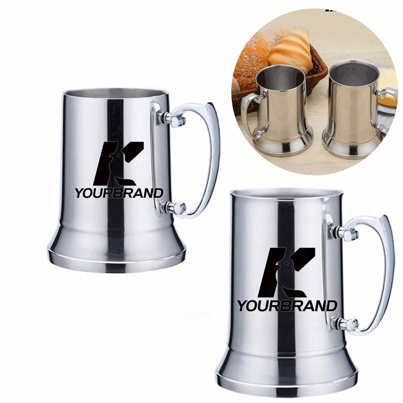 Stock 15oz Double Wall stainless steel Beer mug With Handle