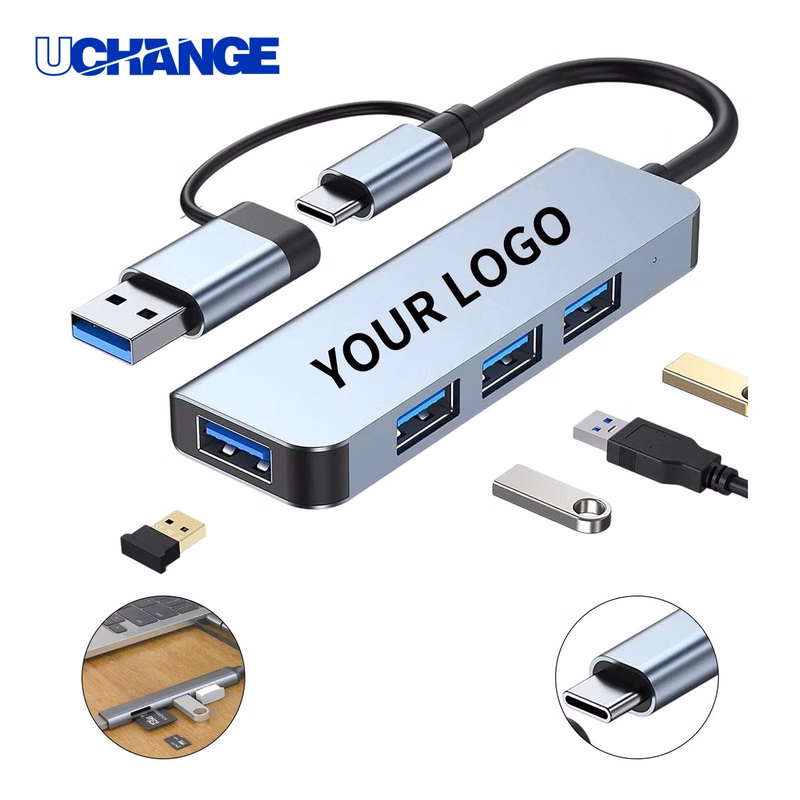 Aluminum USB Hub Adapter Multi Port Compact