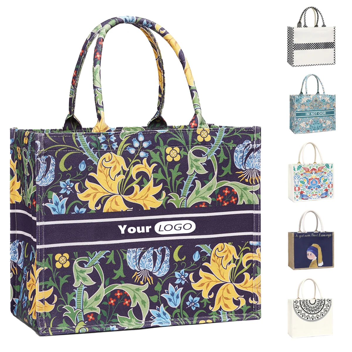 Canvas Shopping Gift Tote Bag, custom tote bag with logo imprint 1