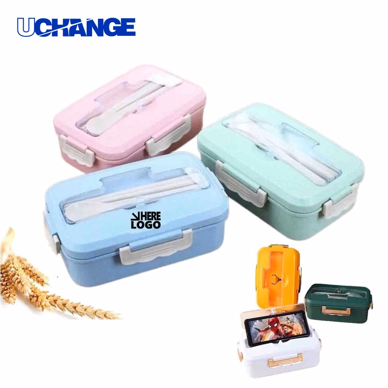 Reusable Wheat Straw Student Bento Lunch Case