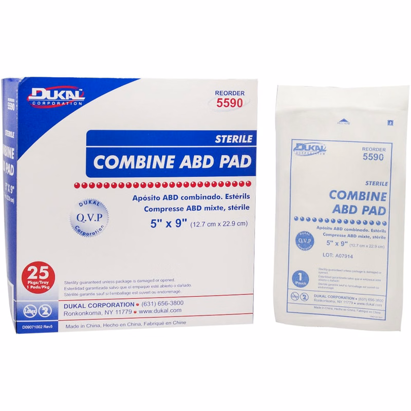 Sterile Combine Pads - 25 Count 5" x 9"