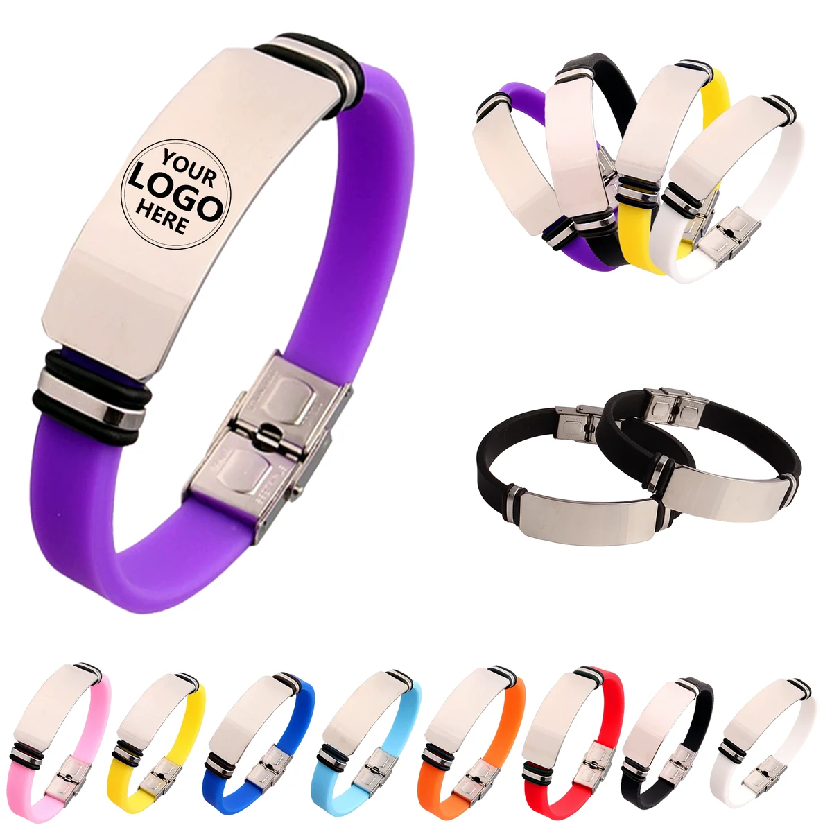 Couple's Silicone Titanium Steel Bracelet 1