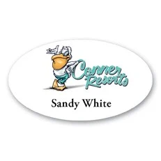 Full Color Name Badge w/ Personalization (1.625"x2.875") Oval 1