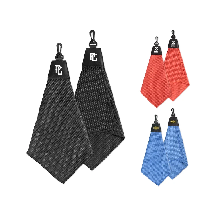 Tri-Fold Waffle Towel with Clip 1
